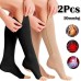 NOMIYEI 2 Pairs of Zippered Medical Compression Socks | Easy-Wear Therapeutic Compression Socks with Side Zipper for Varicose Veins and Leg Pain Relief