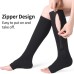 NOMIYEI 2 Pairs of Zippered Medical Compression Socks | Easy-Wear Therapeutic Compression Socks with Side Zipper for Varicose Veins and Leg Pain Relief