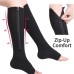 NOMIYEI 2 Pairs of Zippered Medical Compression Socks | Easy-Wear Therapeutic Compression Socks with Side Zipper for Varicose Veins and Leg Pain Relief